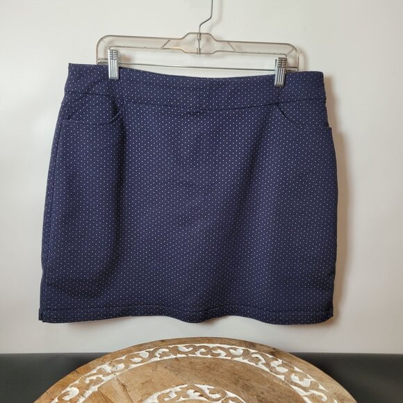 Coral Bay Womens Navy Polka Dot Skort Size 14 Cotton Polyester Blend - Picture 2 of 9